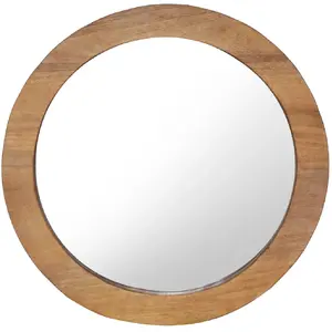 Comparateur de prix : vidaXL Miroir mural 60 cm Teck Rond