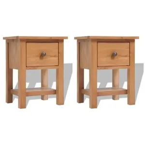 vidaXL Tables de chevet 2 pcs 36x30x47 cm Bois de chêne massif