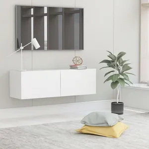 Comparateur de prix : vidaXL Meuble TV Blanc 100x30x30 cm Aggloméré