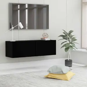 vidaXL Meuble TV Noir 100x30x30 cm Aggloméré pas cher