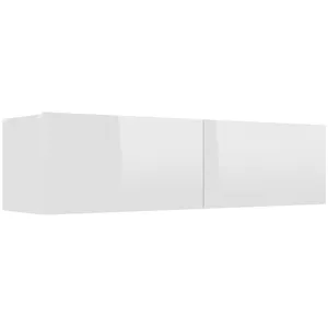 vidaXL Meuble TV Blanc brillant 120x30x30 cm Aggloméré pas cher