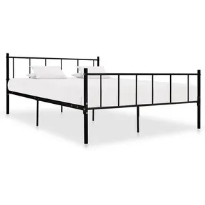 vidaXL Cadre de lit Noir Métal 180 x 200 cm pas cher