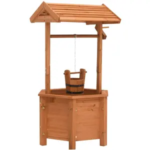 Comparateur de prix : vidaXL Jardinière à puits à souhait de jardin 40x40x84cm Bois de sapin