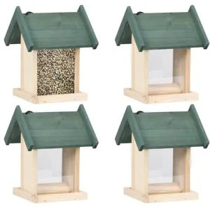 Comparateur de prix : vidaXL Mangeoires à oiseaux 4 pcs Bois de sapin