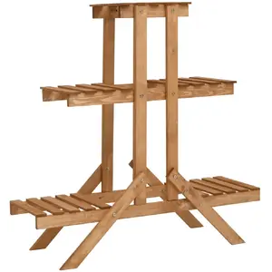 vidaXL Support pour plantes 83x25x83 cm Bois de sapin pas cher