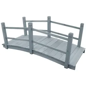 Comparateur de prix : vidaXL Pont de jardin Gris 140x60x56 cm Bois de sapin massif