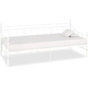 vidaXL Cadre de lit de repos Blanc Métal 90 x 200 cm pas cher