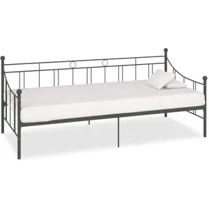 vidaXL Cadre de lit de repos Gris Métal 90 x 200 cm pas cher