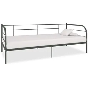 vidaXL Cadre de lit de repos Gris Métal 90 x 200 cm pas cher