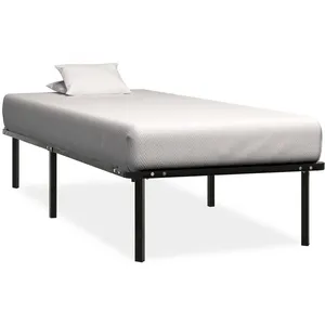 vidaXL Cadre de lit Noir Métal 90 x 200 cm pas cher
