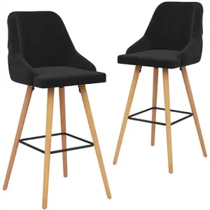 Comparateur de prix : vidaXL Vidaxl Tabourets De Bar 2 Pcs Noir Velours