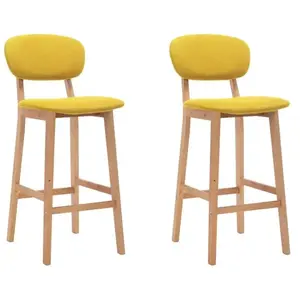 Comparateur de prix : vidaXL Tabourets de bar lot de 2 jaune moutarde tissu