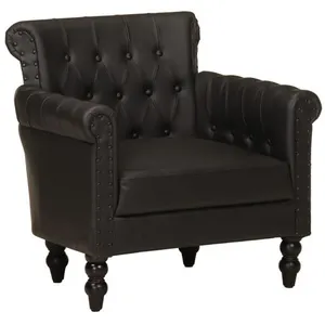 Comparateur de prix : vidaXL Fauteuil Noir Cuir de chèvre véritable