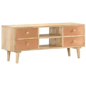 vidaXL Meuble TV 110x30x45 cm Bois de manguier solide pas cher