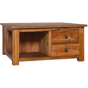 vidaXL Table basse 68x68x33 cm Bois de teck solide pas cher