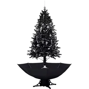 Comparateur de prix : vidaXL Arbre de Noël neigeux avec base de parapluie Noir 190 cm PVC