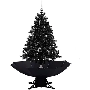 Comparateur de prix : vidaXL Arbre de Noël neigeux avec base de parapluie Noir 140 cm PVC