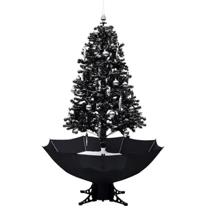 Comparateur de prix : vidaXL Arbre de Noël neigeux avec base de parapluie Noir 170 cm PVC