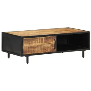 vidaXL Table basse 105x50x35 cm Bois de manguier brut pas cher