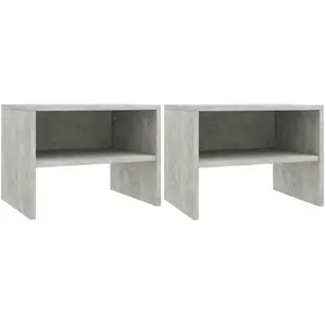 vidaXL 2 pcs Tables de chevet Gris béton 40 x 30 x 30 cm Aggloméré pas cher