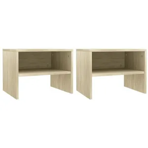 vidaXL Tables de chevet 2 pcs Chêne sonoma 40 x 30 x 30 cm Aggloméré pas cher