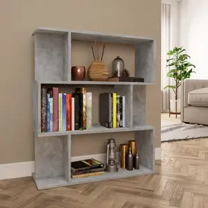 Comparateur de prix : vidaXL Bibliothèque/Séparateur de pièce Gris béton Bois d’ingénierie
