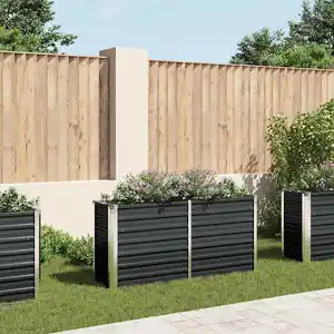 vidaXL Lit surélevé de jardin Anthracite 160x40x77 cm Acier galvanisé