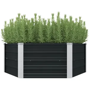 Comparateur de prix : vidaXL Jardinière surélevée Anthracite 129x129x45 cm Acier galvanisé