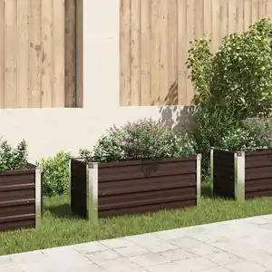 Comparateur de prix : vidaXL Lit surélevé de jardin Marron 100x40x45 cm Acier galvanisé