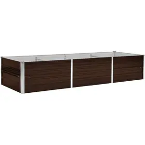 vidaXL Lit surélevé de jardin Marron 240x80x45 cm Acier galvanisé pas cher