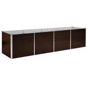 Comparateur de prix : vidaXL Lit surélevé de jardin Marron 320x80x77 cm Acier galvanisé