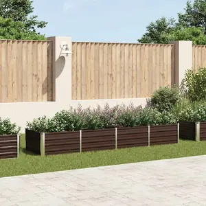 vidaXL Lit surélevé de jardin Marron 320x80x45 cm Acier galvanisé pas cher