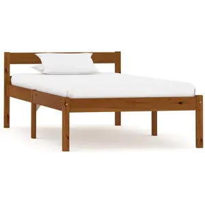 vidaXL Cadre de lit sans matelas Marron miel Bois pin massif 90x200 cm