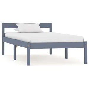 vidaXL Cadre de lit Gris Bois de pin massif 100 x 200 cm pas cher