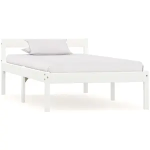 Comparateur de prix : vidaXL Cadre de lit Blanc Bois de pin massif 90 x 200 cm