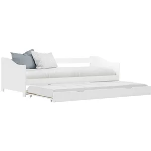 vidaXL Cadre de lit extensible Blanc Bois de pin 90x200 cm pas cher