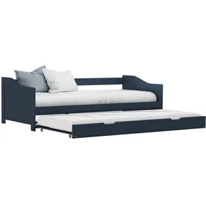 vidaXL Cadre de lit extensible Gris Bois de pin 90x200 cm pas cher