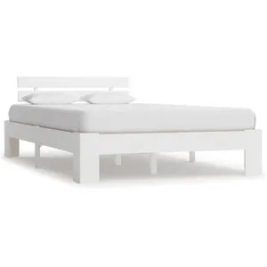vidaXL Cadre de lit Blanc Bois de pin massif 140 x 200 cm