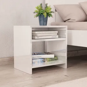 vidaXL Table de chevet Blanc brillant 40 x 30 x 40 cm Aggloméré pas cher