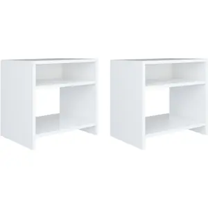 Comparateur de prix : vidaXL Tables de chevet 2 pcs Blanc 40x30x40 cm Bois d'ingénierie