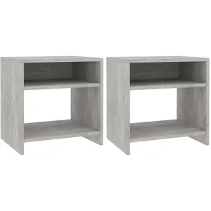 vidaXL Tables de chevet 2 pcs Gris béton 40x30x40 cm Bois d'ingénierie pas cher
