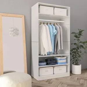 Comparateur de prix : vidaXL Vidaxl Garde-Robe Blanc Brillant 100x50x200 Cm Bois D'ingénierie