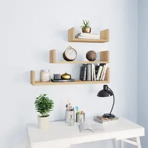 Comparateur de prix : vidaXL Étagères murales 3 pcs Chêne sonoma Aggloméré