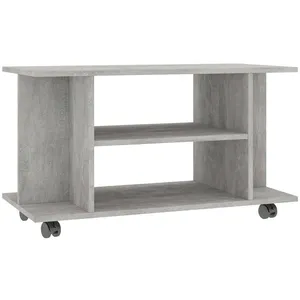 Comparateur de prix : vidaXL Meuble TV et roulettes gris béton 80x40x45 cm bois d'ingénierie