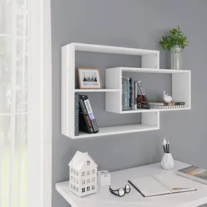 Comparateur de prix : vidaXL Étagères murales Blanc 104x20x58,5 cm Bois d'ingénierie