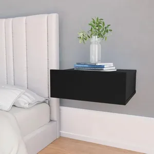vidaXL Tables de chevet flottantes 2 pcs Noir 40x30x15 cm pas cher