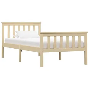vidaXL Cadre de lit bois clair bois de pin massif 100x200 cm pas cher