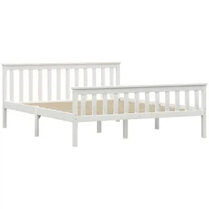 Comparateur de prix : vidaXL Cadre de lit Blanc Bois de pin massif 160 x 200 cm