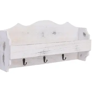 vidaXL Porte-manteau mural Blanc 50x10x23 cm Bois pas cher