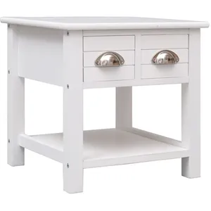 vidaXL Table d'appoint Blanc 40x40x40 cm Bois de Paulownia
